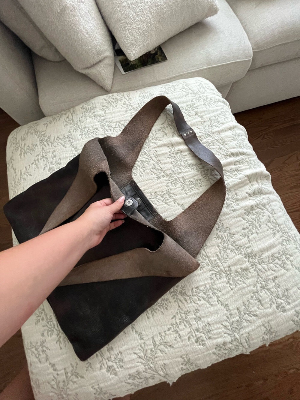 Bed|Stu Ariel II Brown Women’s full grain leather tote bag - Picture 5 of 6
